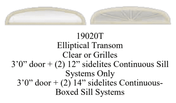 Sidelites and Transoms -19020T Elliptical Transom