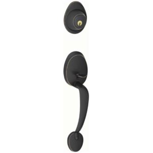 Barcelona Handleset  w/Deadbolt (716) Aged Bronze