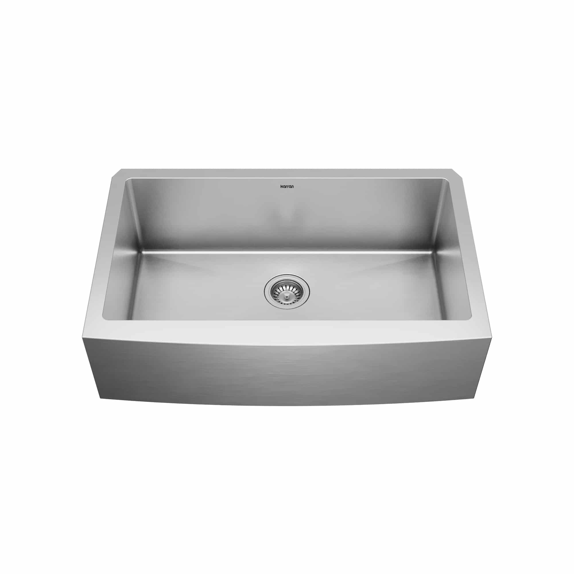Single Bowl Under-mount Karran 16 Gauge Stainless Steel Apron Sink EL-84