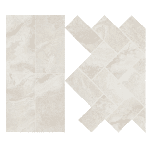 Archaia Floor & Wall Tile (Level 2) Relic White-AR40 w/386 Oyster Gray Grout