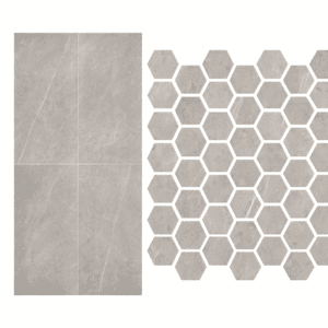 Resilience Floor & Wall Tile (Level 1) Stamina Grey-RL23 w/386 Oyster Gray Grout