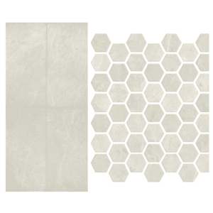 Resilience Floor & Wall Tile (Level 1) Vitality White-RL20 w/386 Oyster Gray Grout