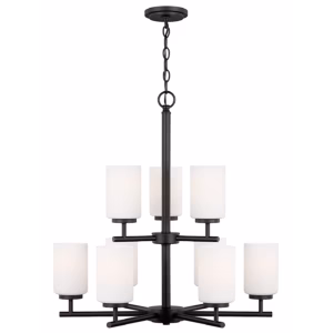 Midnight Black Oslo Collection Chandelier 9-Light/2-Tier | 31162-112